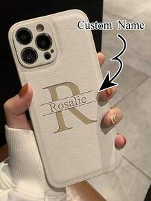 Personalized Custom Initial 3D Large Letter Phone Case, Compatible With IPhone 17/16/15/14/13/12/11 Pro Max/XR/XS Max/7/8 Plus, Korean Luxury Laser Engraving, Soft Faux Leather Material, Shock-Resistant, DIY Engraved Gift Protective Cover, Compatible With Samsung Galaxy S25/S24/S23/S22/S21 Ultra Plus/S23/S21/S20 FE/A55/A54/A53/A52/A35/A34/A33/A32/A23/A15/A14/A13/A12 5G/4G, Compatible With Xiaomi Redmi Note 14/13/12 Pro Plus 4G/5G/Mi 14T/13T/11T Pro/Poco X7/X5 Pro Phone Cases, Seasonal Selection, 2025 Phone Cases