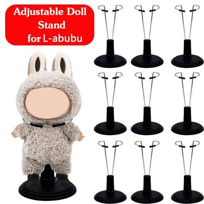 10 件可调节娃娃支架，适用于 配件，展示支架支撑 4-6 英寸娃娃，保持站立姿势（黑色）（不含娃娃）