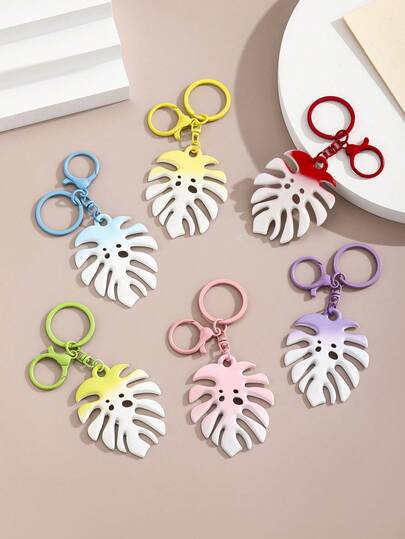 Nueva llegada caliente Llavero de hoja de aleación degradado hecho a mano DIY, 1 pieza Llavero de coche de tortuga con degradado de color macaron, regalo creativo para amante, amigo, novia, vacaciones, accesorios de teléfono móvil y coche Llavero Navidad
