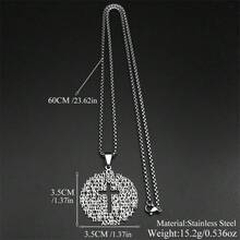 镂空基督教圣经耶稣十字架项链，不锈钢吊坠项链，男女通用，宗教主祷文饰品 - 項鍊 - 查看 5