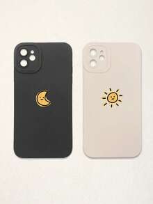 Couple Phone Cases - Sun & Moon Design, Black & White Phone Cases Compatible With IPhone & Galaxy Smartphones, Phone Cases, Case Compatible With IPhone 17 Pro Max, Covers, Cute Phone Cases, Compatible With IPhone 13, 15, 16 Pro Max, 16 - Multicolor - View 13