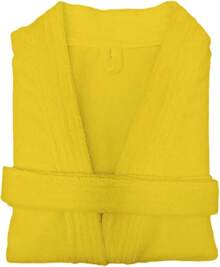 Texben Batas de Baño Unisex Microfibra Absorbente y Suave - Amarillo Canario - Ver 6