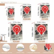 1 pieza Póster de lienzo, reimpresión del póster de un mitin político, póster del Día de la Mujer de marzo de 1975, arte de pared para sala de estar, decoración de pared para dormitorio, decoración del hogar, acentos de pared, arte de pared, decoración de pared, decoración de otoño, acentos de pared, decoración de habitación, moderno, citas