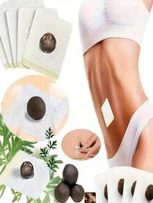 50pcs Herbal Belly Button Patches, Abdominal Care Patches, Mugwort Pill Body Care Patches, Unisex, Natural Ingredients, Suitable For Daily Body Care, A Must-Have For Home And Travel, Easy To Use, And Shape A Perfect Body. - Multicolor - View 2