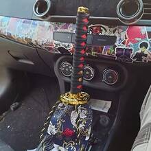 200mm JDM Katana Shift Knob - Universal Dustproof Shift Boot Collar & Adapter For Cars - Fits Most Manual Transmissions For, Subaru, (Racing Style Gear Stick) - A - View 2
