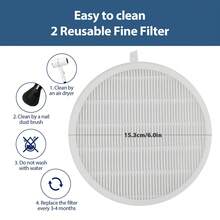 Foreverlily Nail Dust Collector Filters For 550PA Nail Dust Cleaner With Powerful Suction Extractor Fan - White - View 2