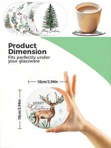 6/3/1 Stück süße Weihnachts-Holzuntersetzer, Weihnachtsbaum, rotes Haus, Rentier, Lastwagen, Weihnachtskranz gemusterte Untersetzer, geeignet für Weihnachtstischdekoration, Möbeluntersetzer, Getränkeuntersetzer für Zuhause, Weinglasuntersetzer, Weihnachtsgeschenke, Weihnachtsdekoration, Geschenke zu Weihnachten, Weihnachts- und Feiertagsdekoration