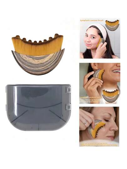 فرشاتان للخطوط الدقيقة للوجه والجسم بشعيرات ناعمة لخطوط الرقبة والوجه والفك، مناسبة لجميع أنواع البشرة - خالية من الكحول، فرشاة راتنجية