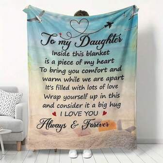 1 件法兰绒印花毛毯，柔软盖毯，适合作为女儿或儿子的礼物