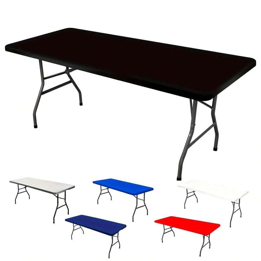 BRISCOES HOMEWARE Funda elástica ajustada para mesa para boda, ducha nupcial, cumpleaños y talla grande - Mantel protector de poliéster elástico lavable a máquina - Ajuste rectangular universal para comedor, fiesta y decoración de eventos en interiores - 1 pieza