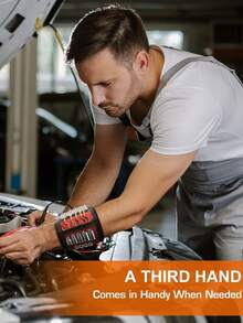 2-częściowa magnetyczna opaska na nadgarstek do śrub, 9 silnych magnesów, 3 rzędy nylonowej magnetycznej opaski na nadgarstek, magnetyczny uchwyt na narzędzia do wkręcania śrub, wiertła, czerwony, 3 rzędy, 5 rzędów, magnetyczna opaska na nadgarstek, zestaw narzędzi, akcesoria dla elektryków, magnetyczny chwytak do absorbowania śrub, magnetyczna opaska na nadgarstek (kolor, styl losowy)