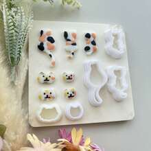 Elegant Little Cat Shape High Polymer Clay Cutter Set - Little Cat Jewelry Making Kit - Suitable For Summer And Graduation Season Clay Cutters, Suitable For Making Soft Clay Earrings, Cutting Mold, DIY Handmade Tools, Soft Clay Cutting Tools