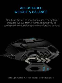 Logitech Mouse para juegos G502 HERO con personalización de iluminación RGB inteligente, diseño de equilibrio de peso ajustable y diseño elegante para una experiencia personalizada. - Negro - Ver 10