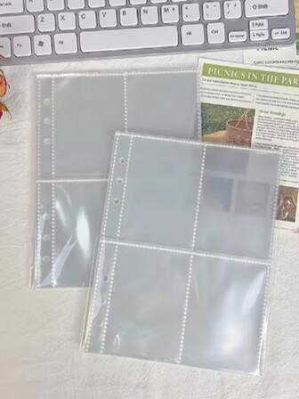 10 Pieces Of 6-Ring A5 Loose-Leaf Card Holders, Sleeve Pocket Album Pages, Insert Sleeves And Refill Pages, Suitable For Star-Chasing Storage Cards, A5 Binder Refills