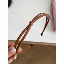3/5PcsWomen's Skinny Leather Knot Hairband, Solid Color White/Black, Fashionable, Versatile, Elegant, High-Quality, Suitable For Daily Wear, Parties, Tying Hair, Washing Face/Bathing, Makeup, Matching Clothes, Accessories, Hairband,Hair Hoop Headbands ,Head Piece
