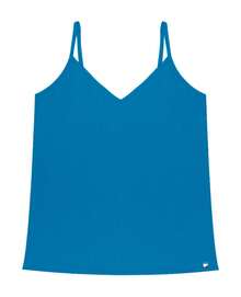 Blusa De Alça Feminina Ribana Canelada Rovitex Azul - Azul - Visão 6