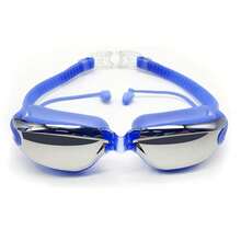 Gafas De Natación con Tapa Oídos Para Niños Lente Electroplating - Azul - Ver 2