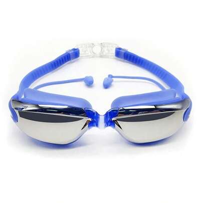 Gafas De Natación con Tapa Oídos Para Niños Lente Electroplating