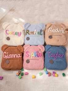 Customized Plush Bear Backpack For Kids, Customizable Name Soft Polyester Material, Adjustable Shoulder Straps Bookbag - Multicolor - View 5