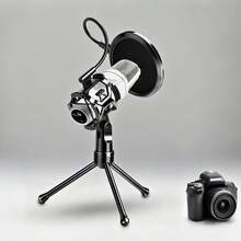 Studio Microphone Tripod Stand With Shock Mount, Adjustable Height, Pop Filter, And Flexible Gooseneck, For Clear Recording, Lightweight ABS Design, Suitable For Singers And Podcasters