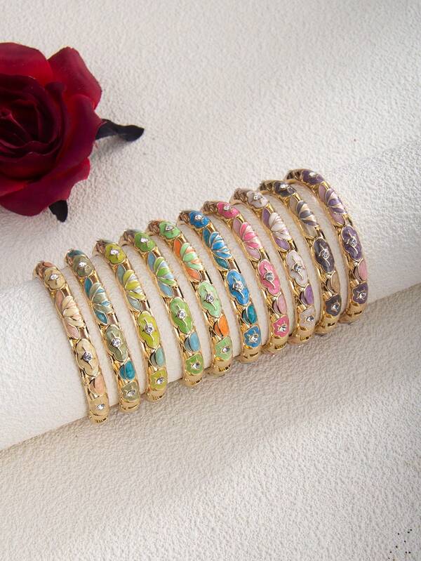 1 pezzo Braccialetto vintage stile neo-cinese con strass, fiore di loto traforato, adatto per ufficio, casual, streetwear, festival musicali, gioielli personalizzati, regali per vacanze, matrimoni, San Valentino, Festa della Mamma, compleanni