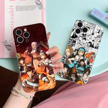 Custodia per cellulare compatibile con anime e fuoco, adatta per modelli 16, 15, 14, 13, 12, 11, X, XR, XS, 8, 6 Pro Max Plus Mini, con colore protettivo trasparente. Custodia compatibile con modelli Galaxy S17, S17 Pro, S17 Pro Max