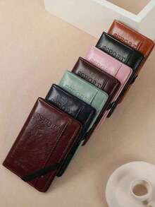 1 pieza Portapassaporte y estuche para tarjetas multifuncional, Funda de pasaporte de piel sintética, Adecuado para viajes, escuela, vacaciones, viajes de negocios, unisex, esencial para mujeres viajeras