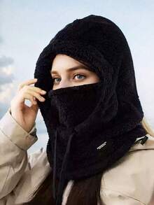 Winter Warm Hat Set, Winter Hat Set, Plush Warm Ear Protection Hat, Winter Warm Set, Ski Mask, Suitable For Skiing, Cycling, Camping, Warm Gear, Winter Essentials, Head Warmer, Face Warmer, Autumn Home Essential, Christmas, Christmas Gift - Multicolor - View 3