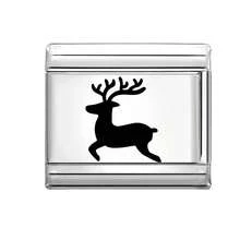 1 Stück individuell gestaltbares DIY italienisches modulares Armband, mit Weihnachtselementen, geeignet für Weihnachten, Neujahr, Halloween, Valentinstag, Weihnachtsstil, charmantes Design, Edelstahl Schmuck, Weihnachts- & Halloween-Essentiell, lokal, praktisch & modisch, Weihnachtsdekoration, Party-Outfit-Anleitung, Weihnachtsgeschenkzubehör, Weihnachtshaus-Atmosphäre, Halloween-Accessoires, geeignet als Partygeschenke für Freunde/Familie/Paare, Retro-Botanik-Stil, elegantes schwarzes Design, stabiler Herbstfarbton