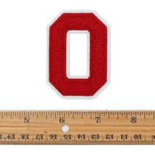 Letter O - 2-1/2 Chenille Varsity Iron-On Patch By Pc, TR-12154 (Red) - màu đen - Xem 5