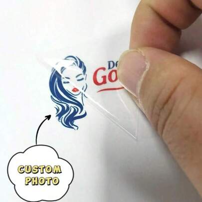 Pegatinas personalizadas de transferencia de cristal UV, pegatinas con logotipo personalizado, en varios tamaños y colores, para usar en cristalería, muebles, manualidades DIY, etiquetas transparentes de alta calidad, pegatinas para embalaje de regalos, adecuadas para superficies lisas.