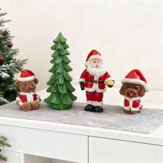 1pc/2pcs/3pcs/4pcs/7pcs Multi-Piece Set Red Christmas Decor, Christmas Tree Desktop Decoration, Cozy Home Scenery Arrangement, Healing Ins-Style Christmas Gift