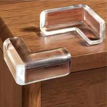 12pcs PVC Transparent Anti-Collision Corner Guards, Coffee Table Edge Protection Covers, Strong Adhesive Anti-Collision Corner Guards, Furniture Edge Safety Bumper Pads, L-Shaped