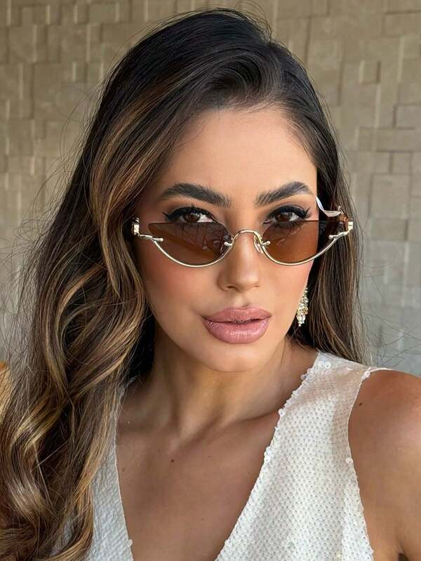 1 Stück personalisierte modische Halbrahmen Damenbrille, retro halbrunde Brille, geeignet für Familienausflüge, Reisen, Strände, Musikfestivals und tägliche Kleidungsaccessoires