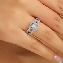 1 pieza Anillo elegante y exquisito de mujer para fiesta/uso diario con cubic zirconia estilo romántico francés