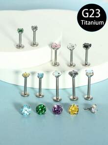 1 件 G23 钛 16G 氧化锆唇钉唇环 6-10 毫米穿孔饰品耳软骨耳屏耳轮内螺纹耳垂耳环
