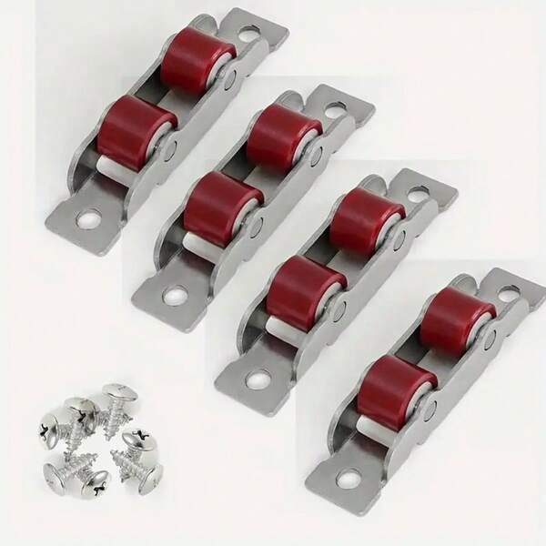 4pcs Stainless Steel 88 Type Window Noiseless Nylon Pulley Sliding Door Hardware, Glass Door Sliding Roller (With Stainless Steel Screws)