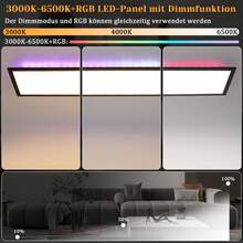 homefire LED Panel 100 X 25cm Ceiling Light - Ceiling Panel Black Flat 24W Ceiling Lamp Stepless Dimming 10%-100% Kitchen Lamp With Night Light Function RGB Four Modes For Study Internet Cafe - 24W -100 x 25CM RGB+Dimmbar - Xem 6