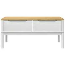 Couchtisch FLORO Weiß 99x55, 5x45 cm Massivholz Kiefer