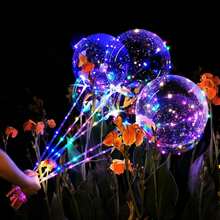10/20 Pack LED Balloons, 24 Inches Light Up Balloons, Clear Helium Bobo Balloons, Glow Bubble With String Lights For Valentines Day, Halloween, Christmas, Wedding, Birthday Party Decoration - 彩燈 - 查看 7