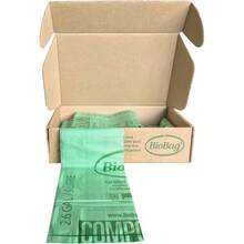 USA la bolsa compostable, 2.6 galones, unidades totales, certificadas, bolsas compostables de cocina para chatarra de alimentos, compatible con cubos de compostaje de cocina - 100 unidades (paquete de 1) + 100 unidades - Ver 3