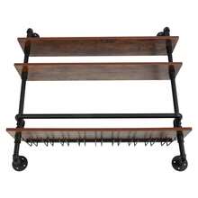 SanBouSi Wine Storage Display Rack 3-Tier Wall Mount Wine Rack Wine Rack Wall Mounted - Black - View 11
