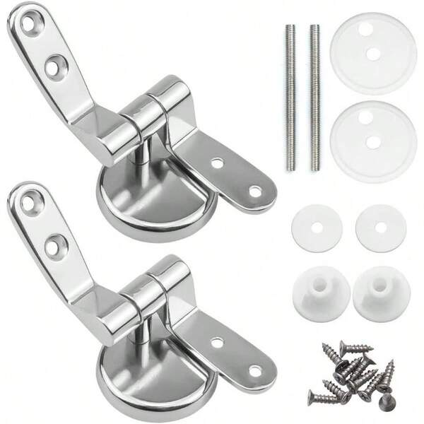 Zinc Alloy Toilet Lid Hinge Toilet Seat Screws Toilet Seat Hinge Silver One Size
