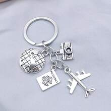 1 Stück Flugzeug/Kamera/Kompass/Pass/Globus/Schlüsselanhänger & Schlüsselring Taschenbaumler Autoaccessoires Lehrer Freundin Schwester Geschenkideen