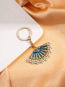 1pc Chinese Ancient Fan Shaped Keychain, Key Chain, Key Ring, Gift For Men, Christmas Decoration, Christmas Gift, Gift For Friends, Gift For Mom, Christmas Present, Teacher's Gift, Men's Car Accessories, Bag Pendant Bag Charms Car Accessories Sister Gift Ideas