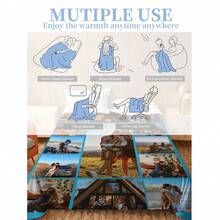 Personalisierte Foto-Collage Decke, hergestellt aus mehreren zusammengenähten Fotos, kann als Geschenk verwendet werden um Emotionen zu vermitteln, geeignet für Zuhause und Geschenkszenarien, verleiht Räumen eine warme und persönliche Atmosphäre, ganzjährig geeignet