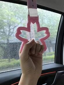 1pc Colorful Cherry Blossom Car Roof Handle With Warning Trailer Strap And Rear Bumper Ring - 粉色 - 查看 1