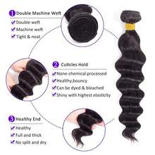BINF Extensiones de cabello humano de onda profunda suelta de 8 a 30 pulgadas, paquetes de cabello humano brasileño de onda suelta, cabello rizado mojado, 3 paquetes de cabello humano, extensiones de cabello humano para niñas, perfecto para peinados DIY, adecuado para todas las etnias, regalo ideal para Navidad, Año Nuevo y Halloween, otros días festivos, accesorios para el cabello, Halloween, cosplay, disfraces, moda, fiesta, Navidad, carnaval, festival de música, regalo de Año Nuevo para mujeres - Natural Black - Ver 5
