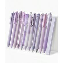 Mr. Pen- Gel Pen Set 12 Pack Pastel Purple Barrels 1 X Aesthetic Highlighter 0.5mm Purple Pens With Black Ink - 淡紫色桶 - 查看 2