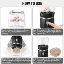 Small Portable Cordless Electric Pill Crusher Fine Powder For Elderly - Battery Operated Pill Grinder For Multiple Pills, Small And Large Medication And Vitamin Tablets - Suitable For Travel - Black - View 8